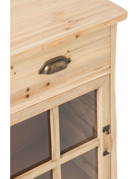 Table de chevet vitrée en pin naturel 45,5x36,5x71,5 cm Orvanelle J-Line - 4