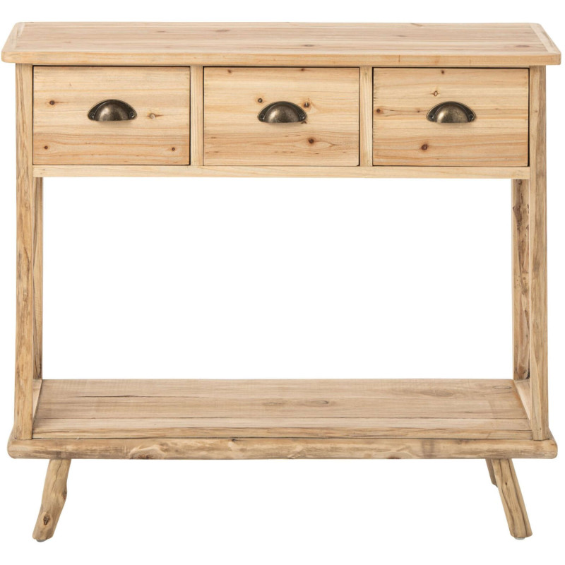 Console d’entrée 3 tiroirs en pin naturel 92x35,5x79,5 cm Orvanelle J-Line - 2