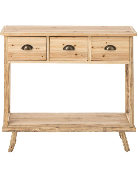 Console d’entrée 3 tiroirs en pin naturel 92x35,5x79,5 cm Orvanelle J-Line - 2