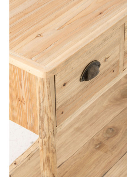 Console d’entrée 3 tiroirs en pin naturel 92x35,5x79,5 cm Orvanelle J-Line - 4