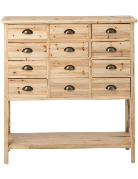 Commode 12 tiroirs en pin naturel 100,5x36,5x104,5 cm Orvanelle J-Line - 3