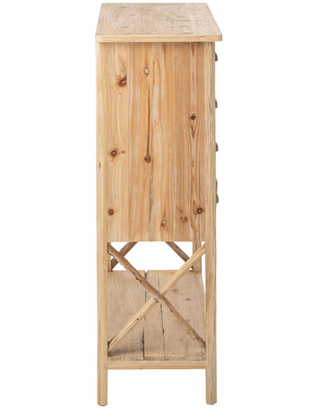 Commode 12 tiroirs en pin naturel 100,5x36,5x104,5 cm Orvanelle J-Line - 7