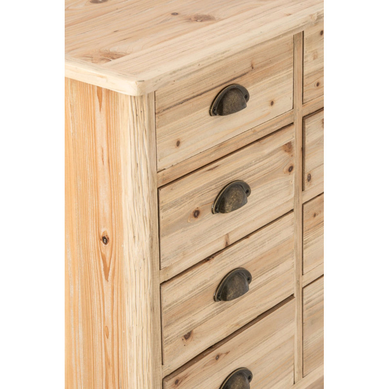Commode 12 tiroirs en pin naturel 100,5x36,5x104,5 cm Orvanelle J-Line - 5