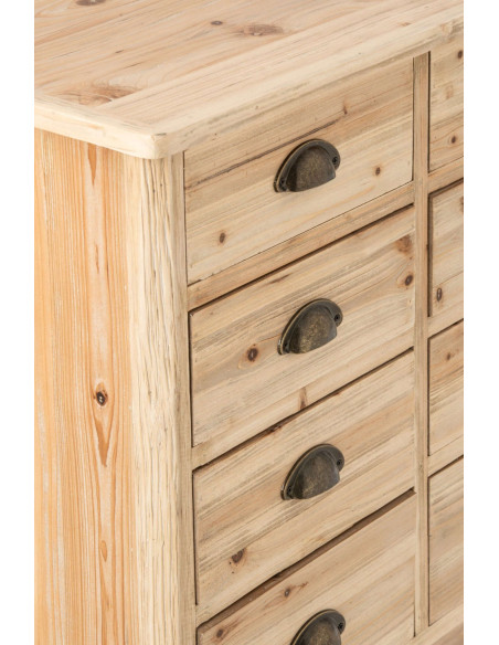 Commode 12 tiroirs en pin naturel 100,5x36,5x104,5 cm Orvanelle J-Line - 5