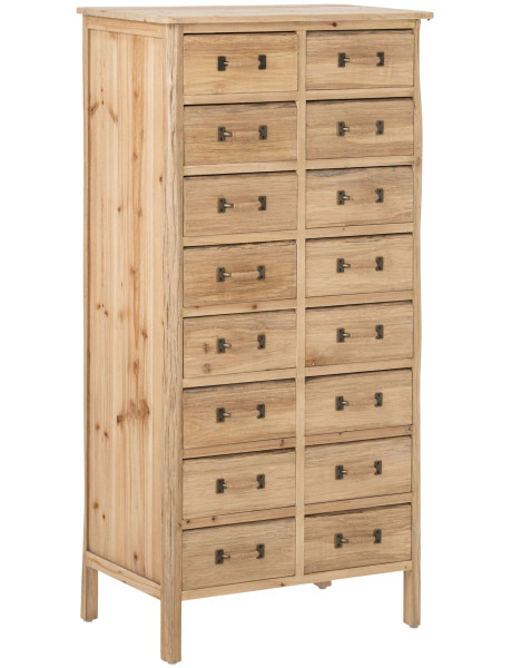 Chiffonnier 16 tiroirs en pin naturel 66x36x127 cm Orvanelle J-Line - 1
