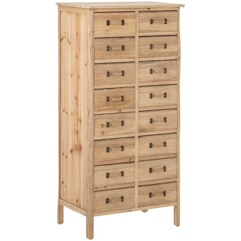 Chiffonnier 16 tiroirs en pin naturel 66x36x127 cm Orvanelle J-Line - 1