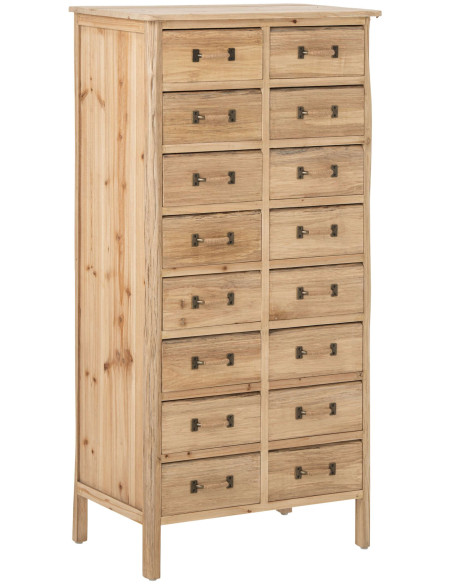 Chiffonnier 16 tiroirs en pin naturel 66x36x127 cm Orvanelle J-Line - 1