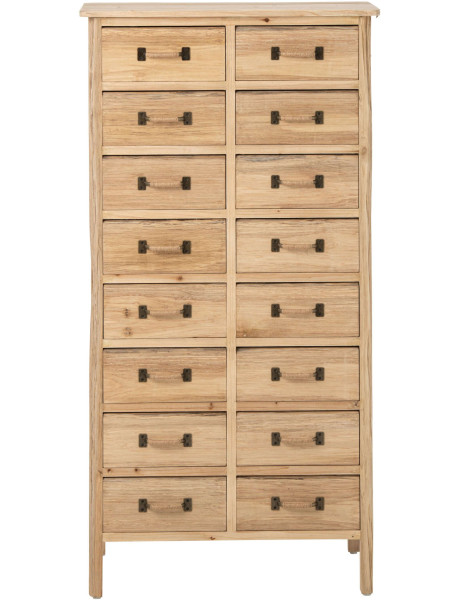 Chiffonnier 16 tiroirs en pin naturel 66x36x127 cm Orvanelle J-Line - 2