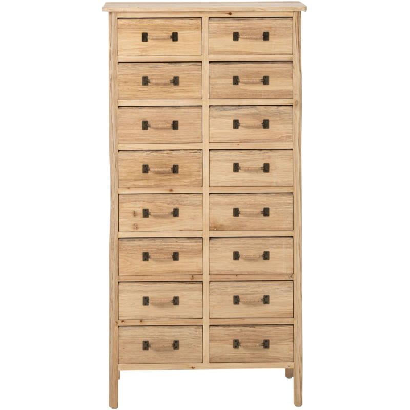 Chiffonnier 16 tiroirs en pin naturel 66x36x127 cm Orvanelle J-Line - 2
