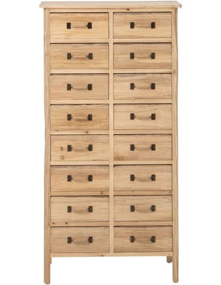Chiffonnier 16 tiroirs en pin naturel 66x36x127 cm Orvanelle J-Line - 2