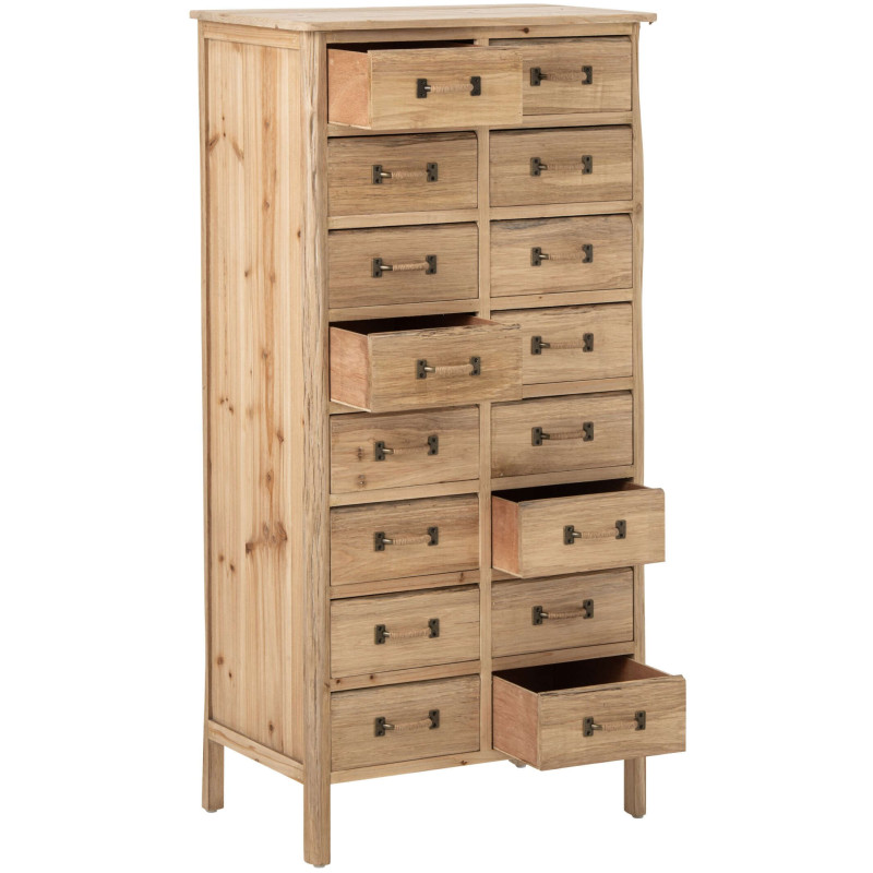 Chiffonnier 16 tiroirs en pin naturel 66x36x127 cm Orvanelle J-Line - 3