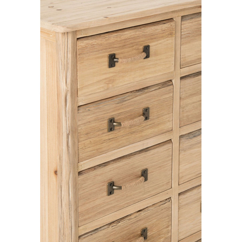 Chiffonnier 16 tiroirs en pin naturel 66x36x127 cm Orvanelle J-Line - 4
