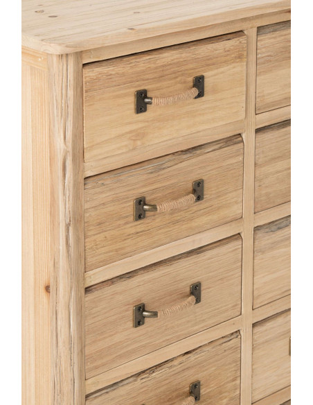 Chiffonnier 16 tiroirs en pin naturel 66x36x127 cm Orvanelle J-Line - 4