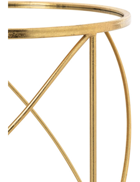 Lot de 2 tables d’appoint miroir métal doré 70 cm Elvariane J-Line - 4