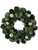 Couronne de Noël artificielle verte 34 cm Hivernélia
