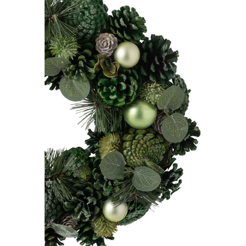 Couronne de Noël artificielle verte 34 cm Hivernélia J-Line - 3