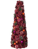 Sapin de Noël artificiel rose orange 70 cm Hivernélia