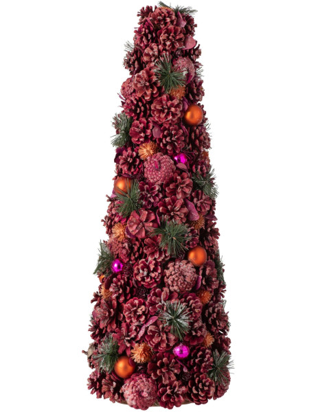 Sapin de Noël artificiel rose orange 70 cm Hivernélia J-Line - 1