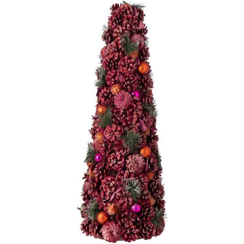 Sapin de Noël artificiel rose orange 70 cm Hivernélia J-Line - 1
