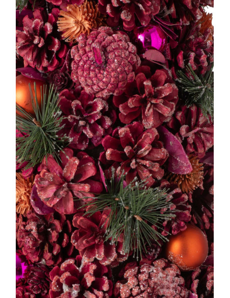 Sapin de Noël artificiel rose orange 70 cm Hivernélia J-Line - 2