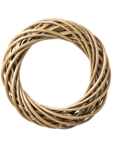 Couronne décorative en osier naturel 30 cm Vannorise J-Line - 1