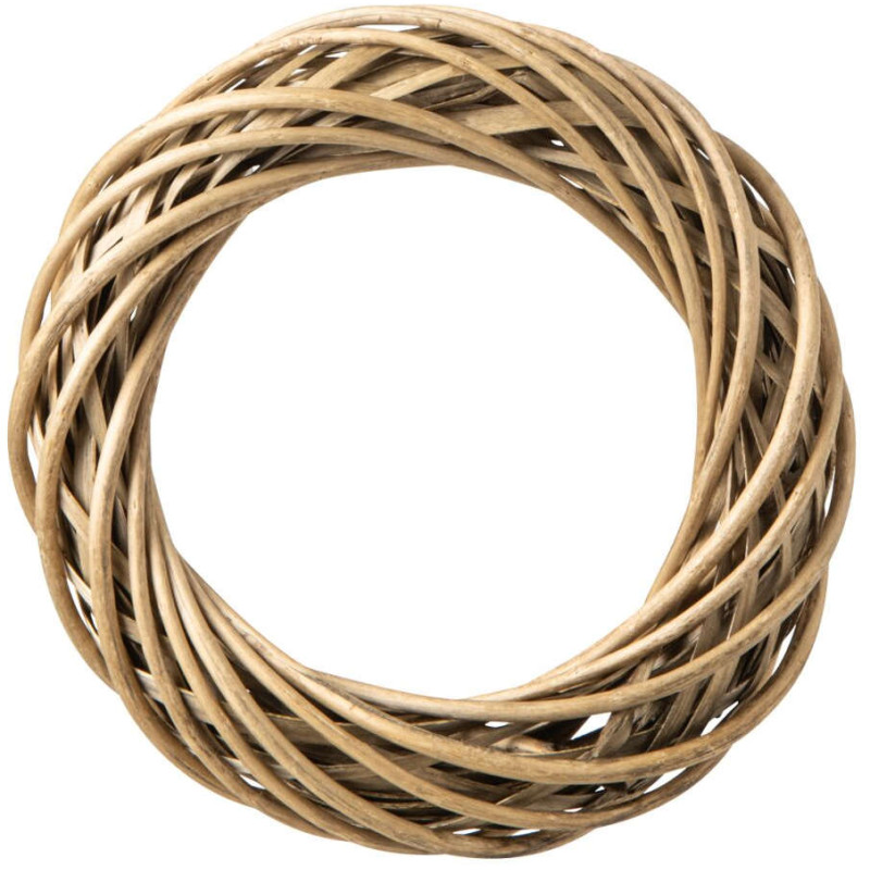 Couronne décorative en osier naturel 30 cm Vannorise J-Line - 1