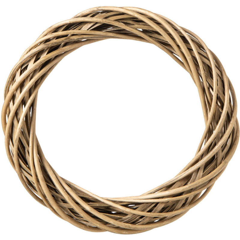 Couronne décorative en osier naturel 39 cm Vannorise J-Line - 1
