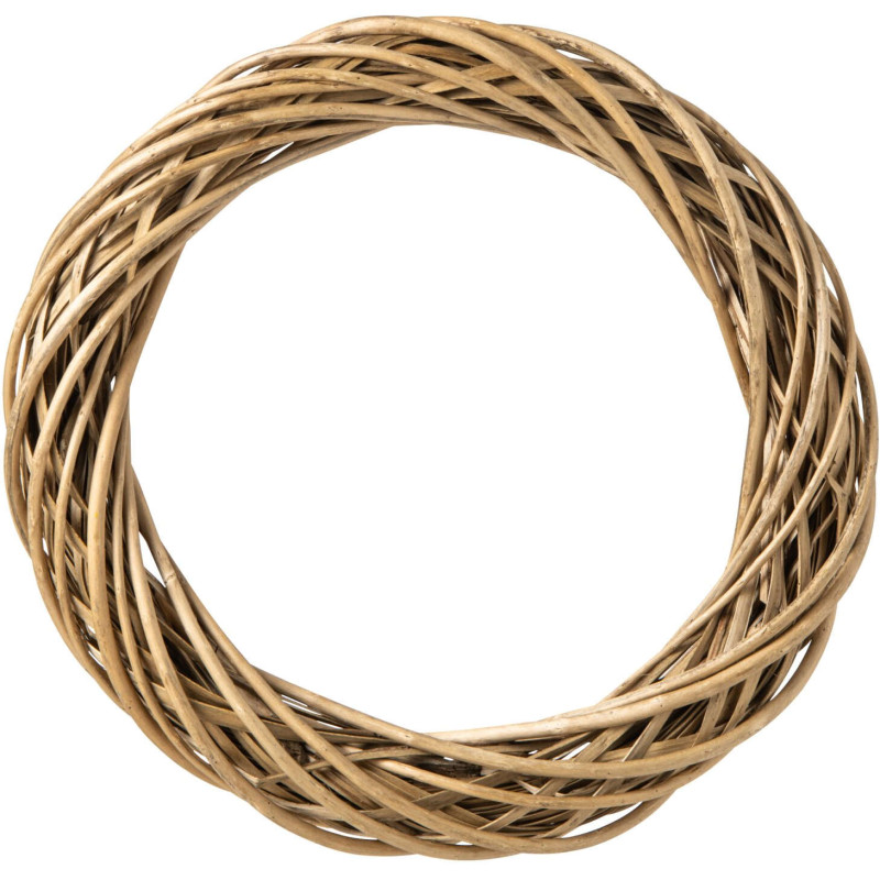 Grande couronne décorative en osier naturel 50 cm Vannorise J-Line - 1