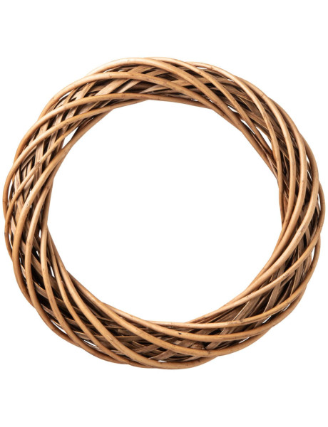 Couronne décorative osier brun 39 cm Vannorise J-Line - 1