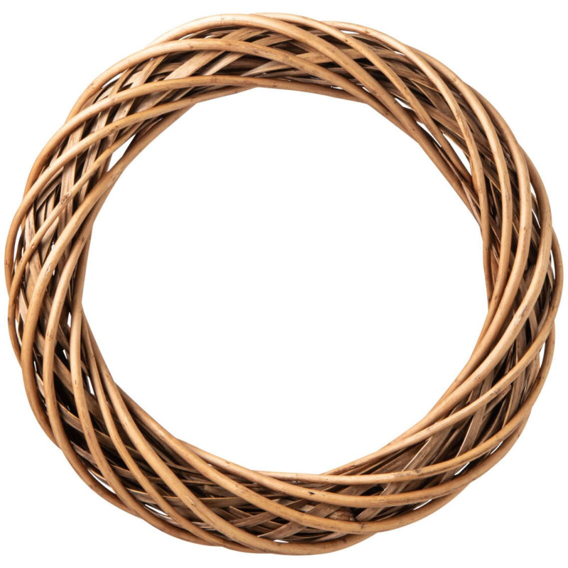 Couronne décorative osier brun 39 cm Vannorise J-Line - 1