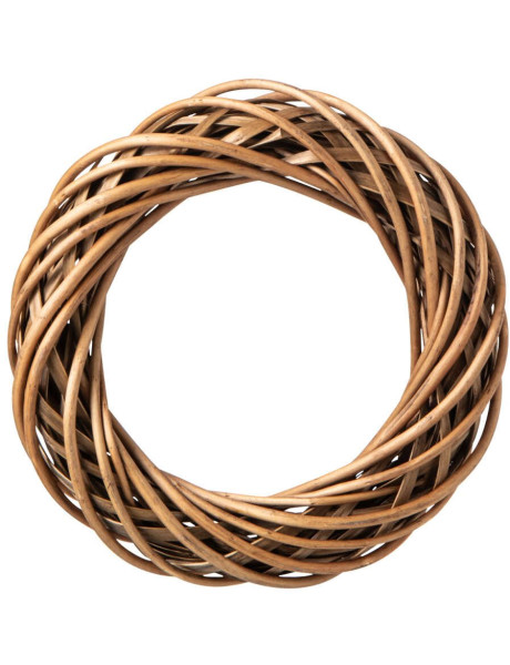 Couronne décorative osier brun 30 cm Vannorise J-Line - 1
