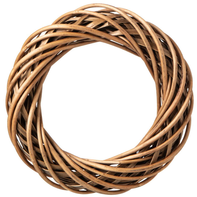 Couronne décorative osier brun 30 cm Vannorise J-Line - 1