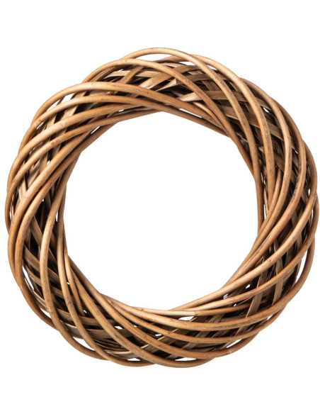Couronne décorative osier brun 30 cm Vannorise