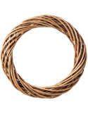 Grande couronne décorative osier brun 50 cm Vannorise