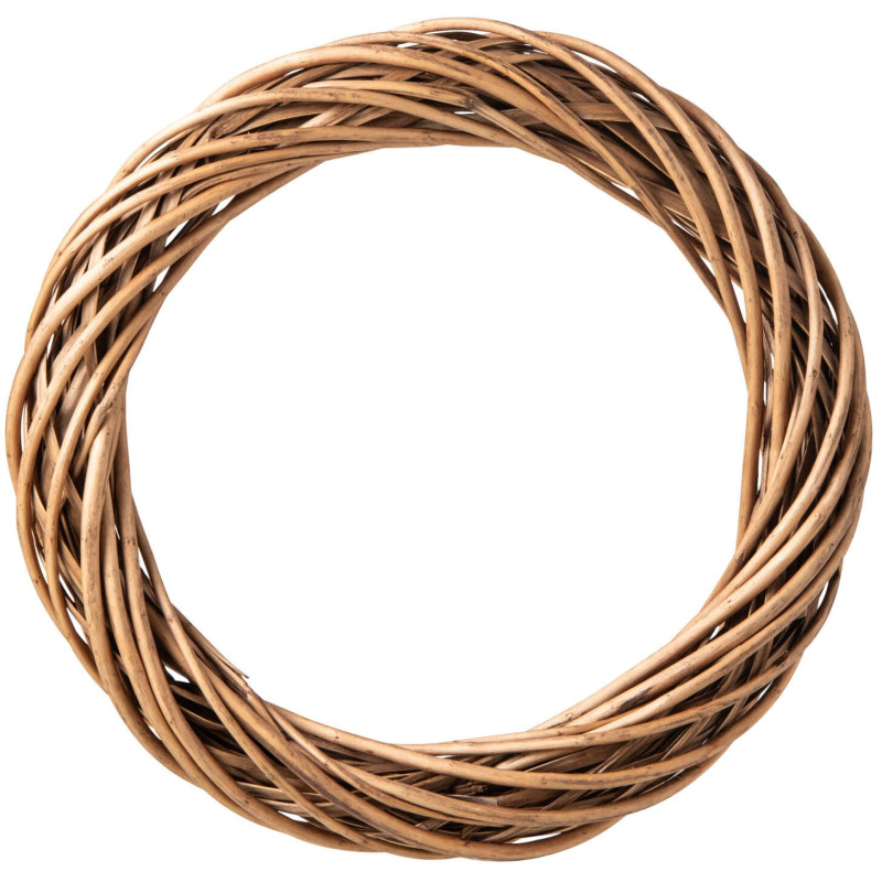 Grande couronne décorative osier brun 50 cm Vannorise J-Line - 1