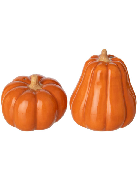 Salière et poivrière citrouille en céramique Pomponelle J-Line - 1