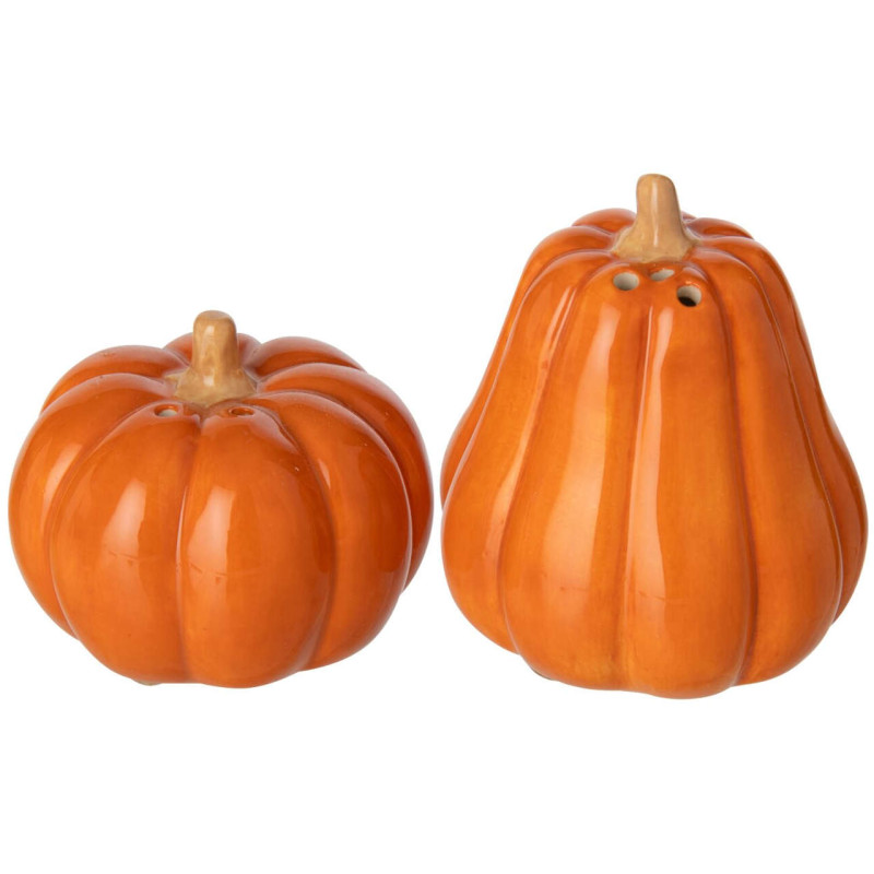 Salière et poivrière citrouille en céramique Pomponelle J-Line - 3
