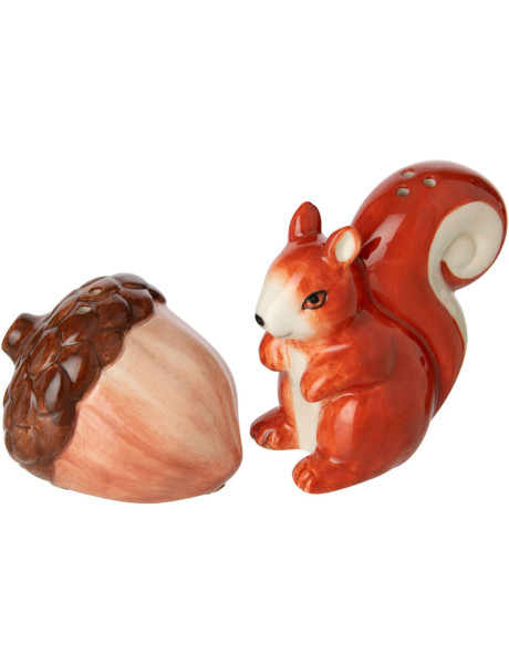 Salière poivrière écureuil et gland céramique Sylvagnie J-Line - 1