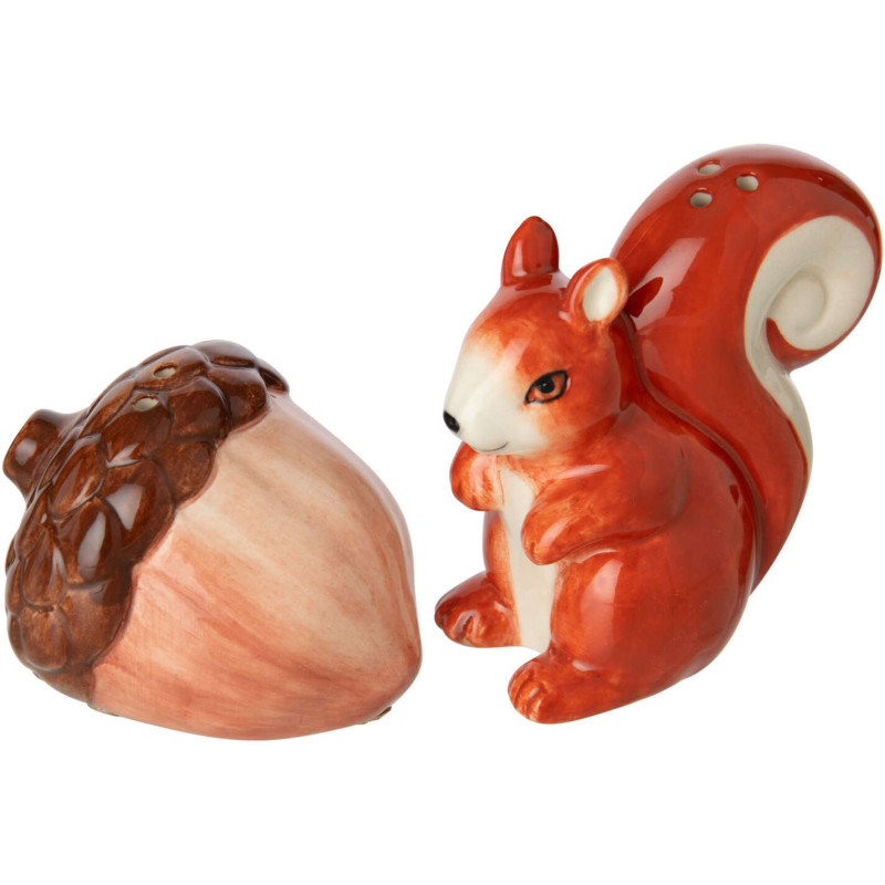 Salière poivrière écureuil et gland céramique Sylvagnie J-Line - 1