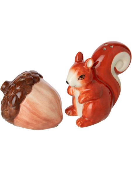 Salière poivrière écureuil et gland céramique Sylvagnie J-Line - 1