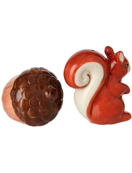 Salière poivrière écureuil et gland céramique Sylvagnie J-Line - 2