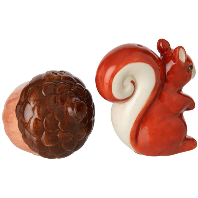 Salière poivrière écureuil et gland céramique Sylvagnie J-Line - 2