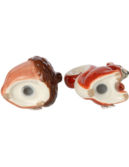 Salière poivrière écureuil et gland céramique Sylvagnie J-Line - 4