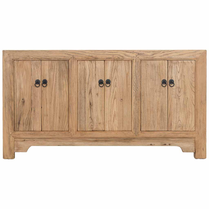 Buffet 6 portes bois d’orme beige 160x45x84 cm Ormavelle  - 2
