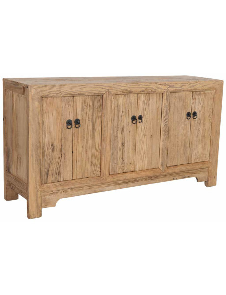 Buffet 6 portes bois d’orme beige 160x45x84 cm Ormavelle  - 1