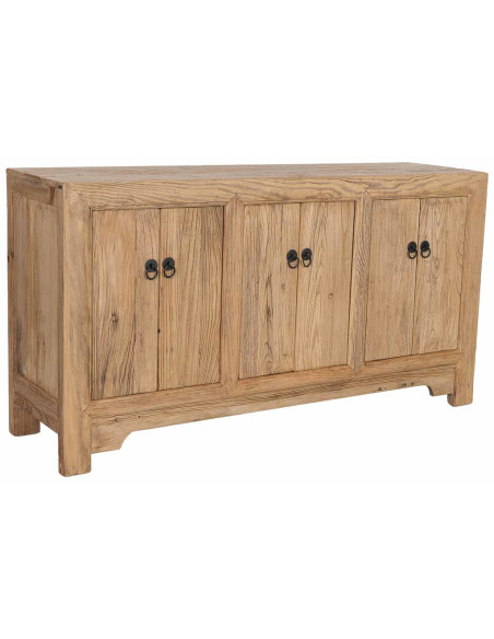Buffet 6 portes bois d’orme beige 160x45x84 cm Ormavelle  - 1