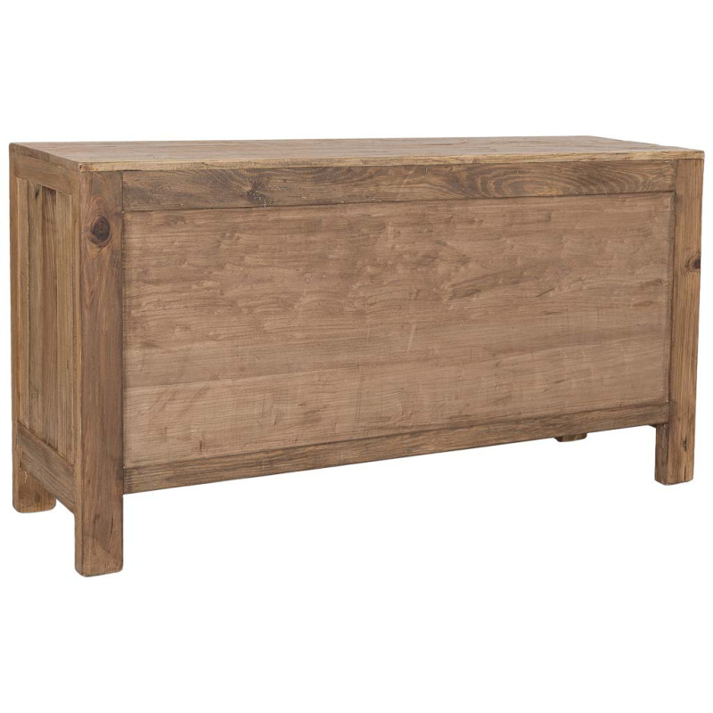 Buffet 6 portes bois d’orme beige 160x45x84 cm Ormavelle  - 11