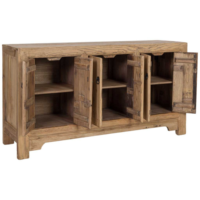 Buffet 6 portes bois d’orme beige 160x45x84 cm Ormavelle  - 3