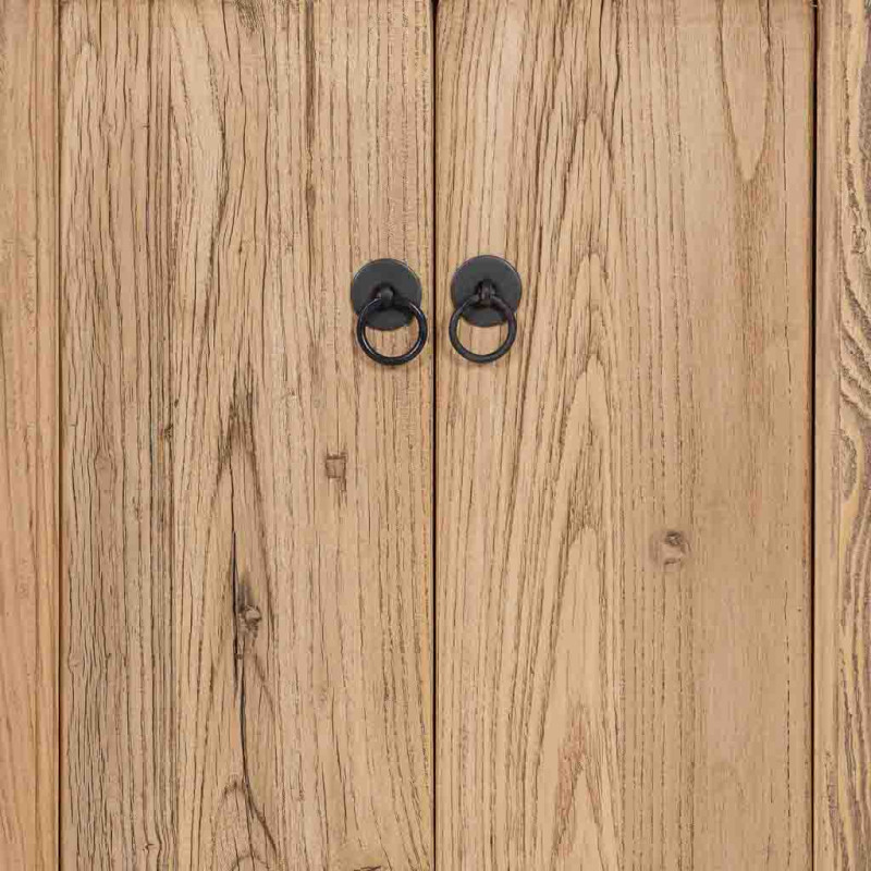 Buffet 6 portes bois d’orme beige 160x45x84 cm Ormavelle  - 5