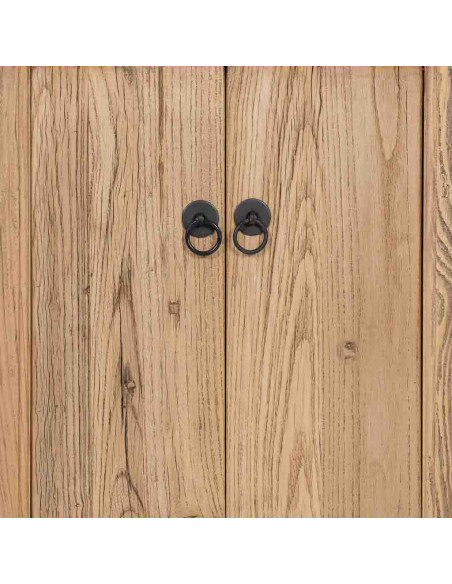Buffet 6 portes bois d’orme beige 160x45x84 cm Ormavelle  - 5